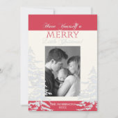 Moderne Stijl Witte Kerstbomen Fotokaarten Feestdagenkaart (Voorkant)