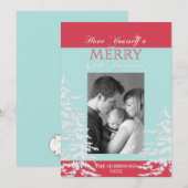 Moderne Stijl Witte Kerstbomen Fotokaarten Feestdagenkaart (Voorkant / Achterkant)