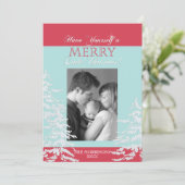 Moderne Stijl Witte Kerstbomen Fotokaarten Feestdagenkaart (Staand voorkant)