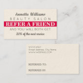 Moderne stijlelegante verwijzing visitekaartje (Voorkant / Achterkant)