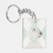 Moderne stijlgeometrische vormgeving sleutelhanger (Voorkant Links)