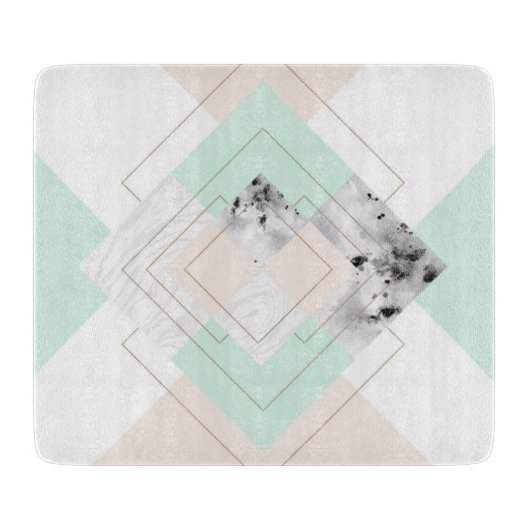 Moderne stijlgeometrische vormgeving snijplank (Voorkant)