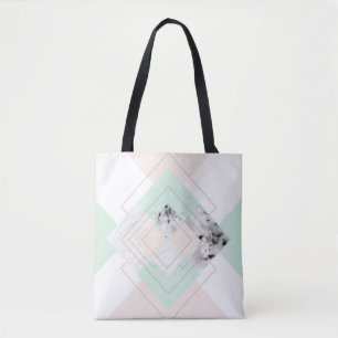 Moderne stijlgeometrische vormgeving tote bag
