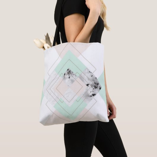 Moderne stijlgeometrische vormgeving tote bag (Dichtbij)