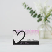 Moderne stijlroze schijven zwarte haarhaarlijst visitekaartje (Staand voorkant)