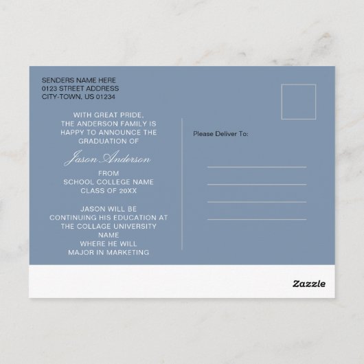 Moderne, stijlvolle 1 aankondiging van het Afstude Briefkaart (Achterkant)