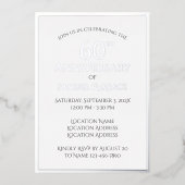 Moderne Stijlvolle 60ste bruiloft Jubileum Party Folie Uitnodiging (Voorkant)