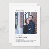 Moderne, stijlvolle aangepaste fotoronde hoek inst save the date (Voorkant / Achterkant)