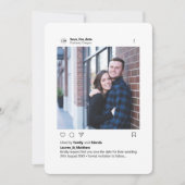 Moderne, stijlvolle aangepaste fotoronde hoek inst save the date (Voorkant)