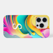 Moderne Stijlvolle Aangepaste Monogram Abstract Pa iPhone Hoesje (Achterkant horizontaal)