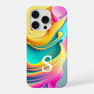 Moderne Stijlvolle Aangepaste Monogram Abstract Pa iPhone 15 Pro Case
