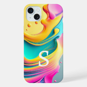 Moderne Stijlvolle Aangepaste Monogram Abstract Pa iPhone 15 Plus Case