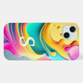 Moderne Stijlvolle Aangepaste Monogram Abstract Pa iPhone Hoesje (Achterkant horizontaal)