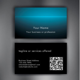 Moderne stijlvolle aangepaste tekst QR-code techno Visitekaartje