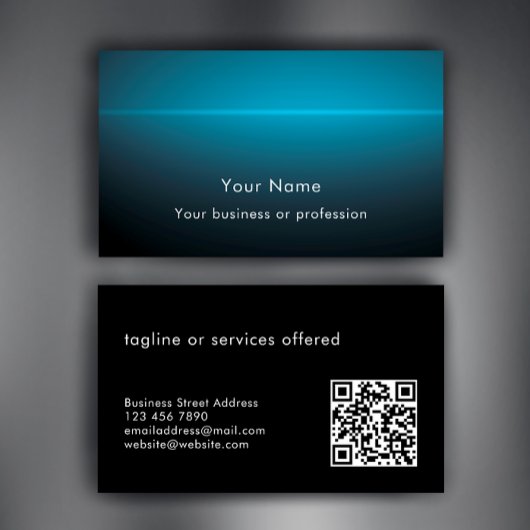 Moderne stijlvolle aangepaste tekst QR-code techno Visitekaartje