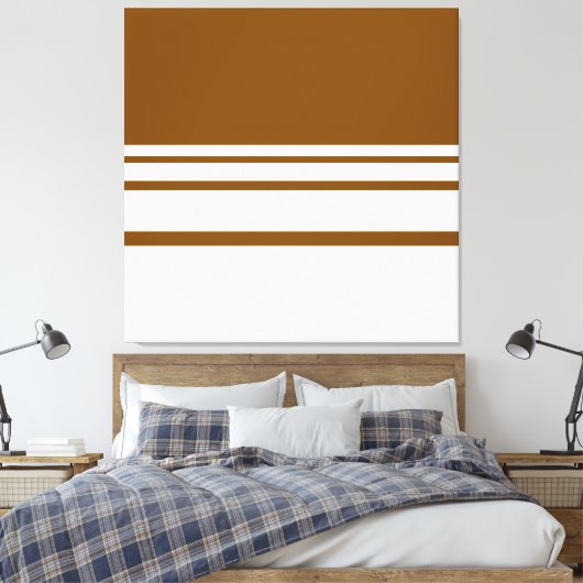 Moderne stijlvolle aardse bruine witte gradiënt st canvas afdruk (Insitu (Slaapkamer))