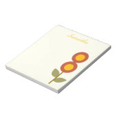 Moderne stijlvolle Abstracte bloemenmeisjesachtige Notitieblok (Linkerzijde)