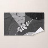 Moderne stijlvolle abstracte kunst grijs en zwart bad handdoek (Handdoek)