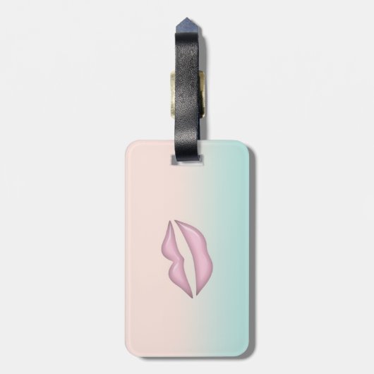 Moderne, stijlvolle afbeelding - Lips, persoonlijk Bagagelabel (Achterkant verticaal)