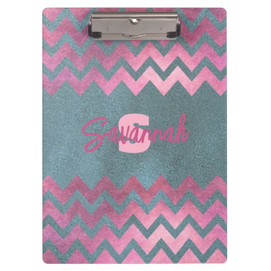 Moderne, stijlvolle afbeelding roze en grijze Chev Klembord (Voorkant)