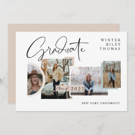 Moderne stijlvolle afstudeerfoto vier foto collage kaart