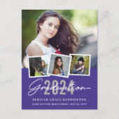 Moderne stijlvolle Afstuderen 4 Foto elk jaar Briefkaart (Voorkant)