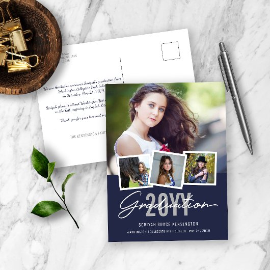 Moderne stijlvolle Afstuderen, foto van 2019 4 Briefkaart