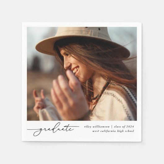 Moderne stijlvolle Afstuderen scriptfoto Servet (Voorkant)