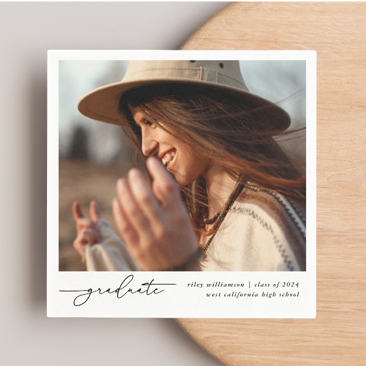 Moderne stijlvolle Afstuderen scriptfoto Servet