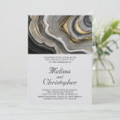 Moderne Stijlvolle Agate Geode Patroon Bruiloft Kaart (Staand voorkant)