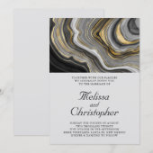 Moderne Stijlvolle Agate Geode Patroon Bruiloft Kaart (Voorkant / Achterkant)
