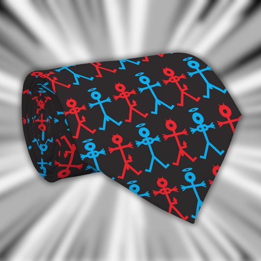 Moderne stijlvolle Angel Devil iconen patroon Stropdas