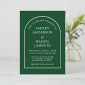 Moderne, stijlvolle Arch Green Wedding Kaart (Staand voorkant)