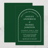 Moderne, stijlvolle Arch Green Wedding Kaart (Voorkant / Achterkant)