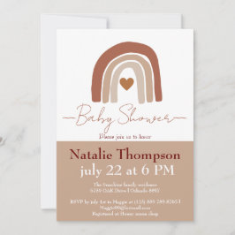 Moderne, stijlvolle baby shower met twee toonaange kaart