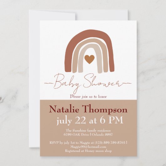 Moderne, stijlvolle baby shower met twee toonaange kaart (Voorkant)