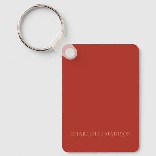 Moderne stijlvolle baksteen rode trendy minimalist sleutelhanger (Voorkant)