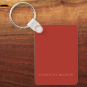 Moderne stijlvolle baksteen rode trendy minimalist sleutelhanger (Voorkant)