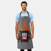 Moderne, stijlvolle BBQ Time grill kok cool grijs Schort (Gedragen)