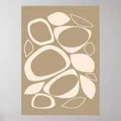 Moderne Stijlvolle Beige Crème Abstract Patroon Poster (Voorkant)