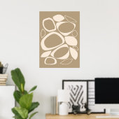 Moderne Stijlvolle Beige Crème Abstract Patroon Poster (Thuiskantoor)