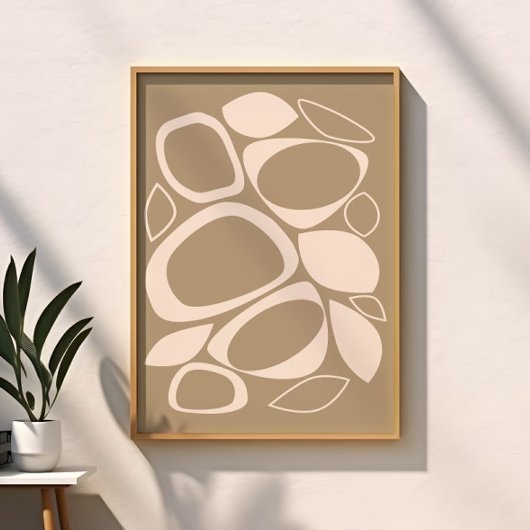 Moderne Stijlvolle Beige Crème Abstract Patroon Poster