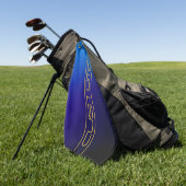 Moderne stijlvolle bewerkbare gouden tekst & blauw golfhanddoek (Groen)