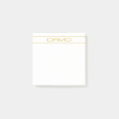 Moderne stijlvolle bewerkbare gouden tekst en lijn post-it® notes (Voorkant)