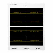 Moderne stijlvolle bewerkbare gouden tekst & lijns etiket (Full Sheet)