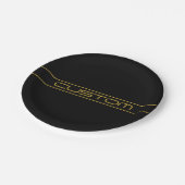 Moderne stijlvolle bewerkbare gouden tekst & lijns papieren bordje (Gekanteld)