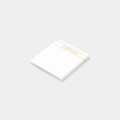 Moderne stijlvolle bewerkbare gouden tekst & lijns post-it® notes (Schuin)