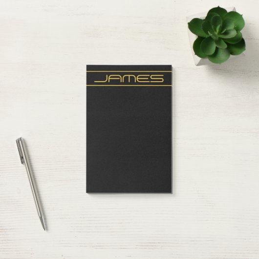 Moderne stijlvolle bewerkbare gouden tekst & lijns post-it® notes (Kantoor)