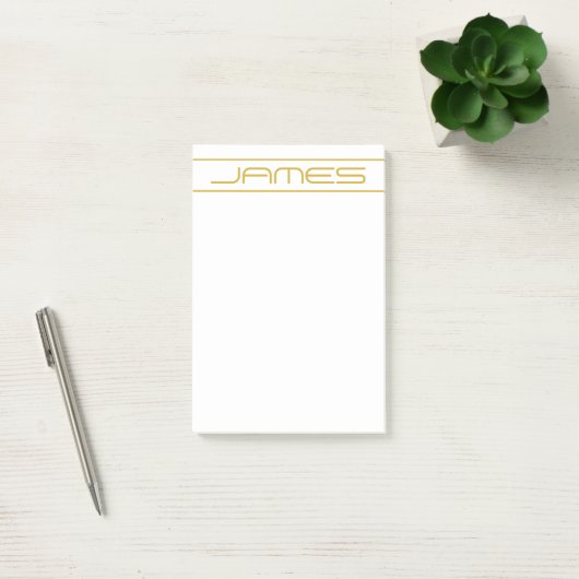 Moderne stijlvolle bewerkbare gouden tekst & lijns post-it® notes (Kantoor)