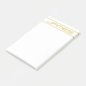 Moderne stijlvolle bewerkbare gouden tekst & lijns post-it® notes (Schuin)